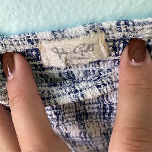 Blue Plaid Gingham Crop Top - Picture 6 of 6